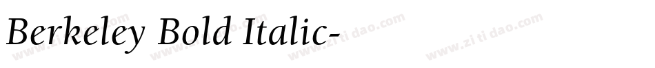 Berkeley Bold Italic字体转换